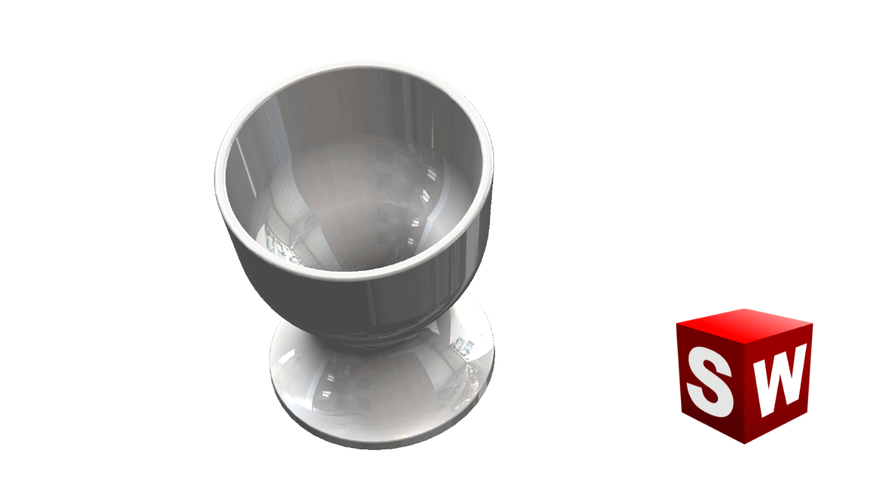 How to use SolidWorks revolved Boss / Base feature egg cup stl 3d print