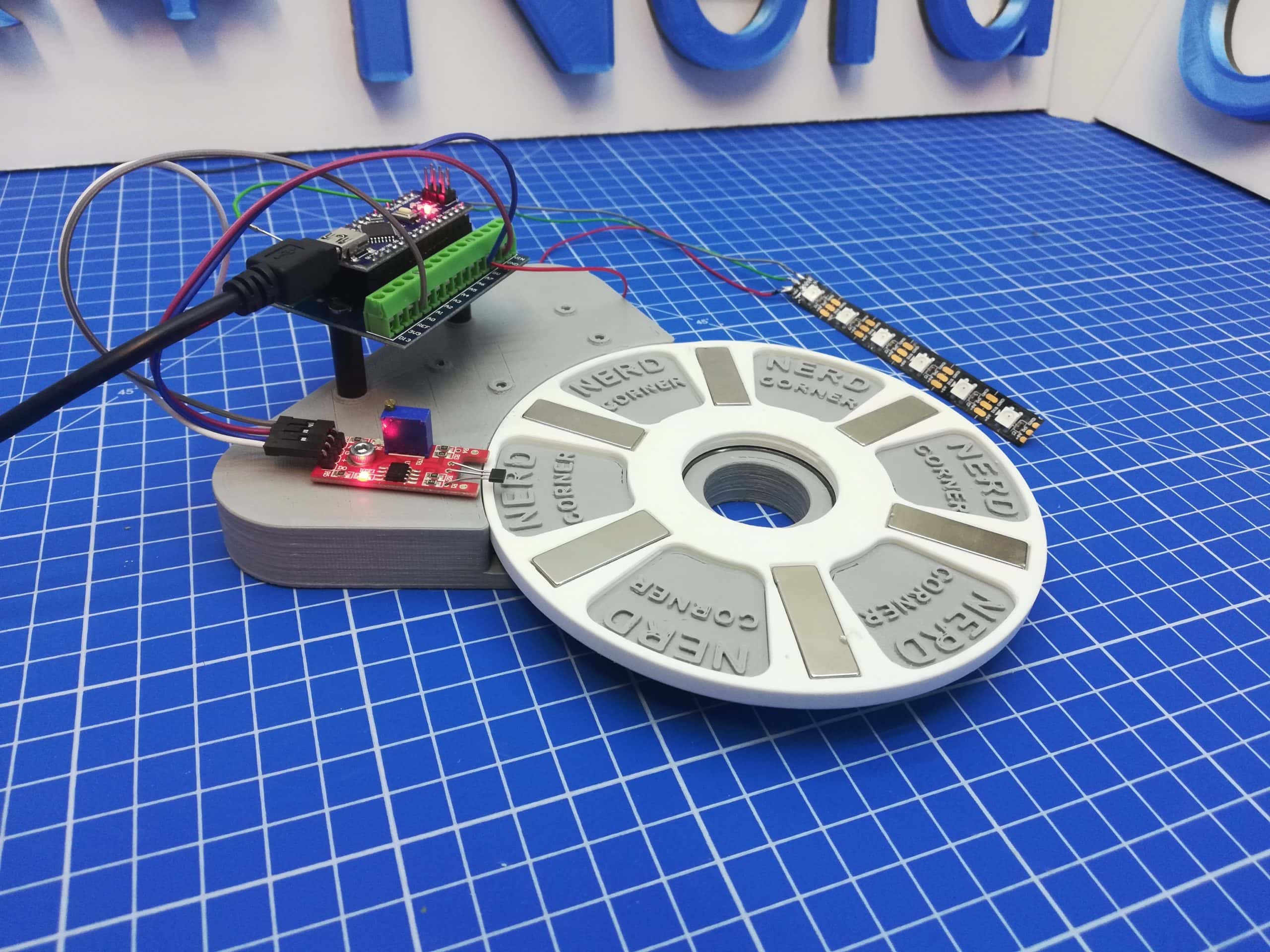 Hall Sensor Movement Detection Blinking LEDs by spinning wheel 2024!