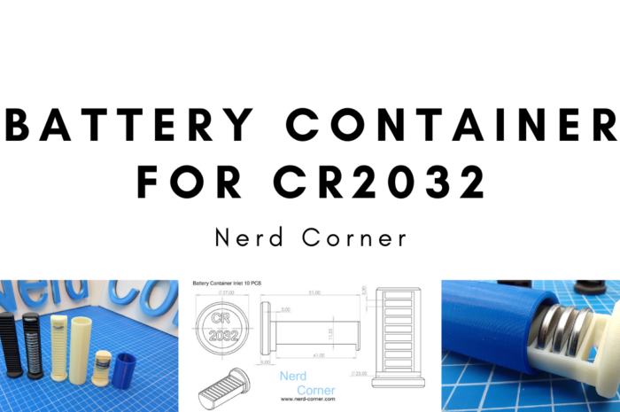 3D printed battery container for CR2032
