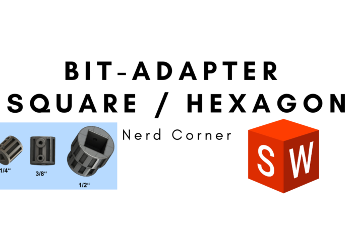 3D printed bit adapter square / hexagon