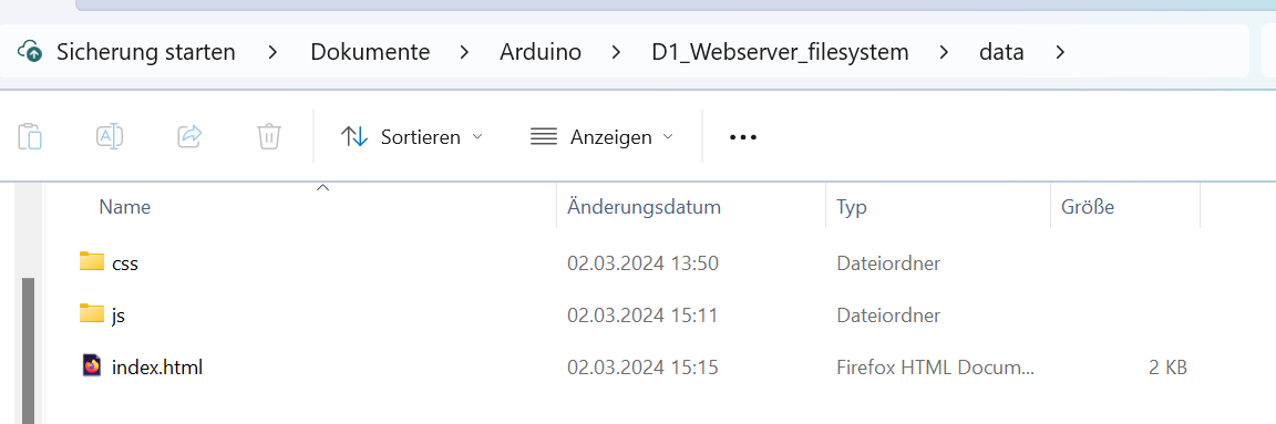 Screenshot esp8266 data file system