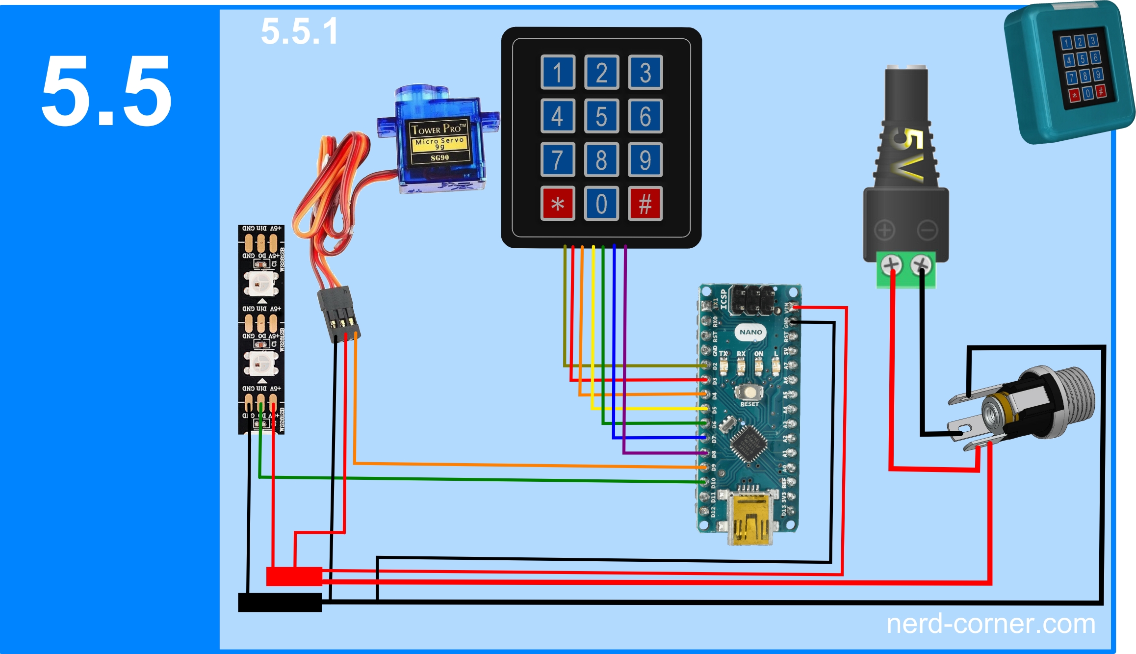 fritzing keypad lock